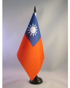 DRAPEAU DE TABLE TAIWAN 21x14cm - PETIT DRAPEAUX DE BUREAU TAÏWANAIS 14 x 21 cm