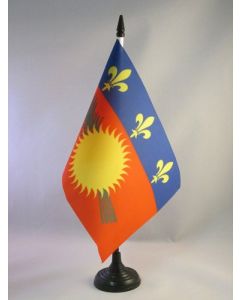 DRAPEAU DE TABLE GUADELOUPE 21x14cm - PETIT DRAPEAUX DE BUREAU GUADELOUPÉEN - FRANCE 14 x 21 cm