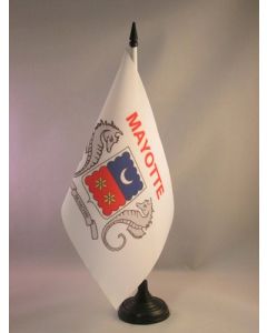 DRAPEAU DE TABLE MAYOTTE 21x14cm - PETIT DRAPEAUX DE BUREAU MAHORAIS - FRANCE 14 x 21 cm