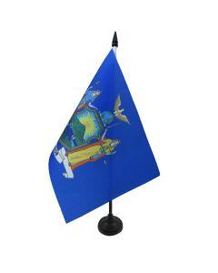 DRAPEAU DE TABLE NEW YORK 21x14cm - PETIT DRAPEAUX DE BUREAU NEW YORKAIS - ETAT AMÉRICAIN - USA - ETATS-UNIS 14 x 21 cm