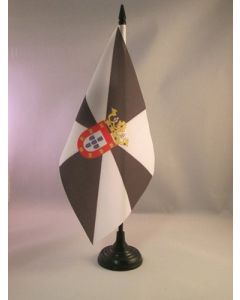 DRAPEAU DE TABLE CEUTA 21x14cm - PETIT DRAPEAUX DE BUREAU ESPAGNOL - ESPAGNE 14 x 21 cm