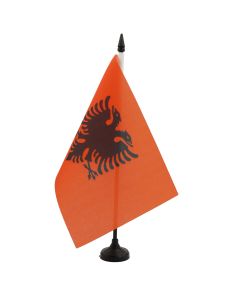 DRAPEAU DE TABLE ALBANIE 21x14cm - PETIT DRAPEAUX DE BUREAU ALBANAIS 14 x 21 cm