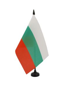 DRAPEAU DE TABLE BULGARIE 21x14cm - PETIT DRAPEAUX DE BUREAU BULGARE 14 x 21 cm