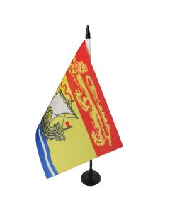 DRAPEAU DE TABLE NOUVEAU-BRUNSWICK 21x14cm - PETIT DRAPEAUX DE BUREAU CANADIEN - CANADA 14 x 21 cm