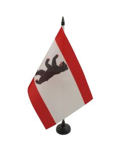 DRAPEAU DE TABLE BERLIN 21x14cm - PETIT DRAPEAUX DE BUREAU BERLINOIS - ALLEMAGNE 14 x 21 cm