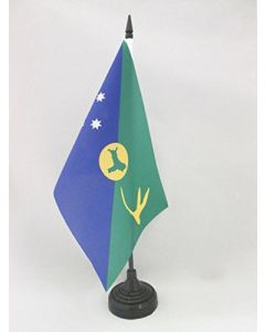 DRAPEAU DE TABLE ILE CHRISTMAS 21x14cm - PETIT DRAPEAUX DE BUREAU DE L\'ÎLE CHRISTMAS - AUSTRALIE 14 x 21 cm