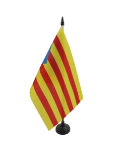 DRAPEAU DE TABLE CATALOGNE ESTELADA 21x14cm - PETIT DRAPEAUX 14 x 21 cm CATALAN INDÉPENDENTISTE - CATALUÑA - Bureau