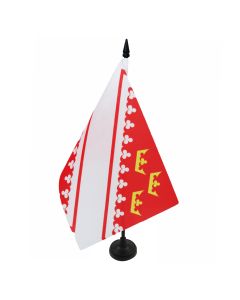 DRAPEAU DE TABLE ALSACE 21x14cm - PETIT DRAPEAUX 14 x 21 cm ALSACIEN - FRANCE - Bureau