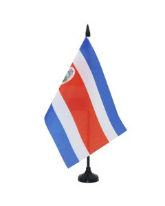 DRAPEAU DE TABLE COSTA RICA 21x14cm - PETIT DRAPEAUX DE BUREAU COSTARICAIN 14 x 21 cm