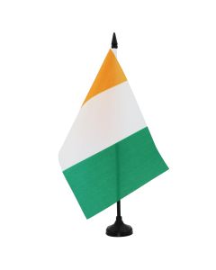 DRAPEAU DE TABLE CÔTE D\'IVOIRE 21x14cm - PETIT DRAPEAUX DE BUREAU IVOIRIEN 14 x 21 cm