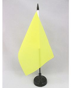 DRAPEAU DE TABLE UNICOLORE JAUNE 21x14cm - PETIT DRAPEAUX DE BUREAU DE COULEUR JAUNE 14 x 21 cm
