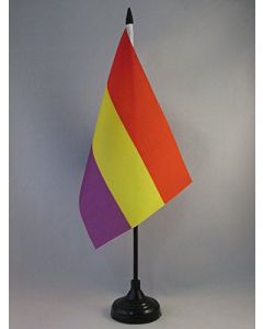 DRAPEAU DE TABLE ESPAGNOL RÉPUBLICAIN 21x14cm - PETIT DRAPEAUX DE BUREAU ESPAGNE RÉPUBLICAINE 14 x 21 cm
