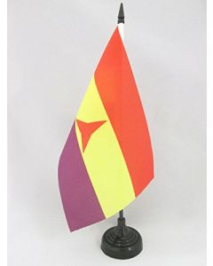 DRAPEAU DE TABLE ESPAGNOL RÉPUBLICAIN BRIGADES INTERNATIONALES 21x14cm - PETIT DRAPEAUX DE BUREAU ESPAGNE RÉPUBLICAINE 14 x 21 cm