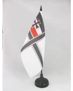 DRAPEAU DE TABLE ALLEMAGNE WWI SANS ÉCUSSON 21x14cm - PETIT DRAPEAUX DE BUREAU ALLEMAND DE GUERRE 14 x 21 cm