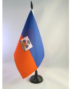DRAPEAU DE TABLE HAÏTI 21x14cm - PETIT DRAPEAUX DE BUREAU HAÏTIEN 14 x 21 cm