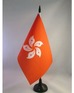 DRAPEAU DE TABLE HONG KONG 21x14cm - PETIT DRAPEAUX DE BUREAU HONGKONGAIS 14 x 21 cm