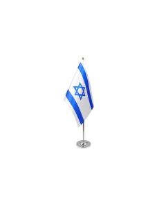 DRAPEAU DE TABLE prestige ISRAËL 22x15cm en SATIN - GRAND DRAPEAUX DE BUREAU ISRAÉLIEN 15 x 22 cm