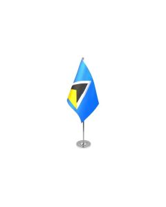 DRAPEAU DE TABLE prestige SAINTE LUCIE 22x15cm en SATIN - GRAND DRAPEAUX DE BUREAU SAINT-LUCIEN 15 x 22 cm