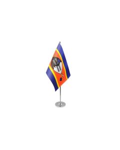 DRAPEAU DE TABLE prestige SWAZILAND 22x15cm en SATIN - GRAND DRAPEAUX DE BUREAU SWAZI 15 x 22 cm
