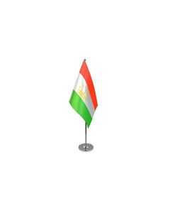 DRAPEAU DE TABLE prestige TADJIKISTAN 22x15cm en SATIN - GRAND DRAPEAUX DE BUREAU TADJIK 15 x 22 cm