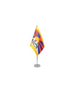 DRAPEAU DE TABLE prestige TIBET 22x15cm en SATIN - GRAND DRAPEAUX DE BUREAU TIBÉTAIN 15 x 22 cm