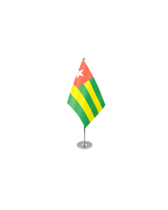 DRAPEAU DE TABLE prestige TOGO 22x15cm en SATIN - GRAND DRAPEAUX DE BUREAU TOGOLAIS 15 x 22 cm