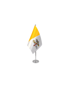 DRAPEAU DE TABLE prestige VATICAN 22x15cm en SATIN - GRAND DRAPEAUX DE BUREAU VATICAN 15 x 22 cm