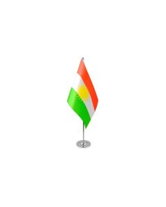 DRAPEAU DE TABLE prestige KURDISTAN 22x15cm en SATIN - GRAND DRAPEAUX DE BUREAU KURD 15 x 22 cm