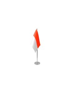 DRAPEAU DE TABLE prestige ALSACE ROT UN WISS 22x15cm en SATIN - GRAND DRAPEAUX DE BUREAU ALSACIEN - FRANCE 15 x 22 cm