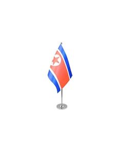 DRAPEAU DE TABLE prestige CORÉE DU NORD 22x15cm en SATIN - GRAND DRAPEAUX DE BUREAU NORD CORÉEN 15 x 22 cm
