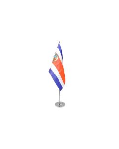DRAPEAU DE TABLE prestige COSTA RICA 22x15cm en SATIN - GRAND DRAPEAUX DE BUREAU COSTARICAIN 15 x 22 cm