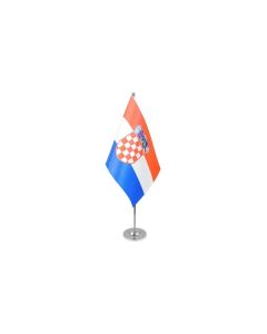 DRAPEAU DE TABLE prestige CROATIE 22x15cm en SATIN - GRAND DRAPEAUX DE BUREAU CROATE 15 x 22 cm
