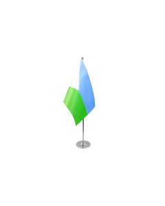 DRAPEAU DE TABLE prestige DJIBOUTI 22x15cm en SATIN - GRAND DRAPEAUX DE BUREAU DJIBOUTIEN 15 x 22 cm