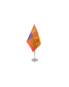DRAPEAU DE TABLE prestige ROYAL ROYAUME-UNI 22x15cm en SATIN - GRAND DRAPEAUX DE BUREAU ANGLAIS 15 x 22 cm