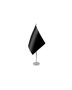 DRAPEAU DE TABLE prestige UNICOLORE NOIR 22x15cm en SATIN - GRAND DRAPEAUX DE BUREAU DE COULEUR NOIRE 15 x 22 cm