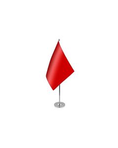 DRAPEAU DE TABLE prestige UNICOLORE ROUGE 22x15cm en SATIN - GRAND DRAPEAUX DE BUREAU DE COULEUR ROUGE 15 x 22 cm
