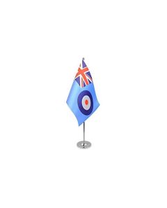 DRAPEAU DE TABLE prestige ROYAL AIR FORCE BRITANNIQUE 22x15cm en SATIN - GRAND DRAPEAUX DE BUREAU RAF ENSIGN - FORCE AÉRIENNE ROYALE BRITANNIQUE 15 x 22 cm