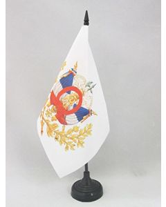 DRAPEAU DE TABLE ARMOIRIES FRANCE 3ÈME RÉPUBLIQUE 21x14cm - PETIT DRAPEAUX DE BUREAU FRANÇAIS EMBLÈME 1898 14 x 21 cm