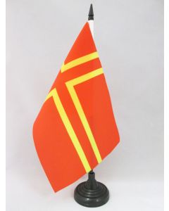 DRAPEAU DE TABLE NORMANDIE CROIX DE SAINT OLAF 21x14cm - PETIT DRAPEAUX DE BUREAU MOUVEMENT NORMAND 14 x 21 cm
