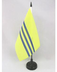 DRAPEAU DE TABLE RÉPUBLIQUE DE COCHINCHINE 1946-1954 21x14cm - PETIT DRAPEAUX DE BUREAU VIETNAM ANCIEN 14 x 21 cm