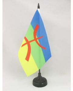 DRAPEAU DE TABLE KABYLIE 21x14cm - PETIT DRAPEAUX DE BUREAU KABYLE - ALGÉRIE BERBÈRE 14 x 21 cm