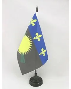 DRAPEAU DE TABLE GUADELOUPE 21x14cm - PETIT DRAPEAUX DE BUREAU GUADELOUPÉEN - FRANCE 14 x 21 cm