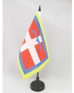 DRAPEAU DE TABLE PIÉMONT 21x14cm - PETIT DRAPEAUX DE BUREAU PIEMONTE - ITALIE 14 x 21 cm
