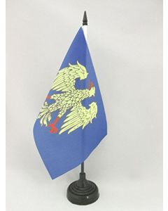 DRAPEAU DE TABLE FRIOUL-VÉNÉTIE JULIENNE 21x14cm - PETIT DRAPEAUX DE BUREAU FRIULI-VENEZIA GIULIA - ITALIE 14 x 21 cm