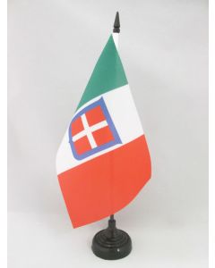 DRAPEAU DE TABLE ROYAUME D?ITALIE 1861?1946 21x14cm - PETIT DRAPEAUX DE BUREAU ROYAUME DE SARDAIGNE 14 x 21 cm
