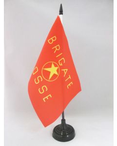 DRAPEAU DE TABLE ITALIE BRIGADES ROUGES 21x14cm - PETIT DRAPEAUX DE BUREAU COMMUNISTE ITALIEN - BRIGATE ROSSE 14 x 21 cm