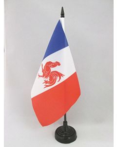DRAPEAU DE TABLE MOUVEMENT WALLONIE FRANÇAISE 21x14cm - PETIT DRAPEAUX DE BUREAU WALLON FRANÇAIS 14 x 21 cm