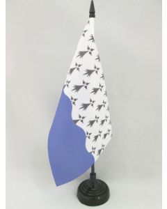 DRAPEAU DE TABLE MORBIHAN 21x14cm - PETIT DRAPEAUX DE BUREAU DÉPARTEMENT FRANÇAIS - BRETAGNE 14 x 21 cm