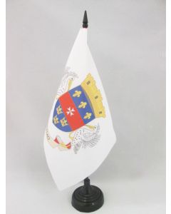 DRAPEAU DE TABLE SAINT-BARTHÉLEMY 21x14cm - PETIT DRAPEAUX DE BUREAU DE SAINT BARTHÉLÉMY - FRANCE 14 x 21 cm