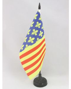 DRAPEAU DE TABLE LOZÈRE 21x14cm - PETIT DRAPEAUX DE BUREAU DÉPARTEMENT FRANÇAIS - LANGUEDOC-ROUSSILLON 14 x 21 cm